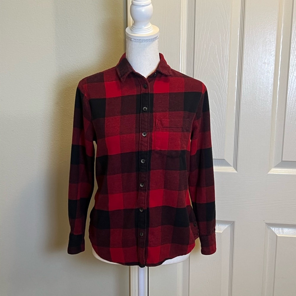 MADEWELL Buffalo Plaid High/Low Flannel Shirt